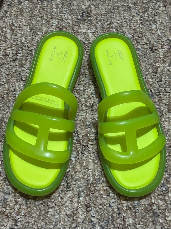 Telfar Shoes - Telfar x Melissa Women's Neon Lime Jelly Slide Sandals - Bright Green